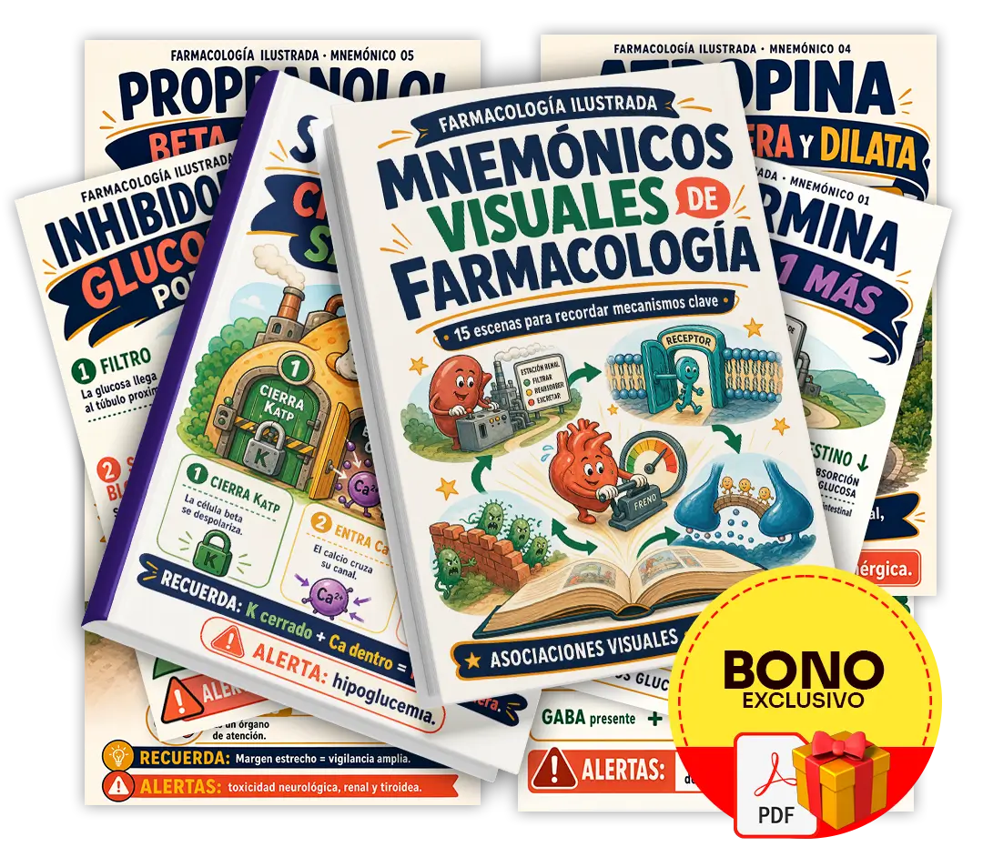 Mockup del bono 1 - Mnemónicos Visuales de Farmacología