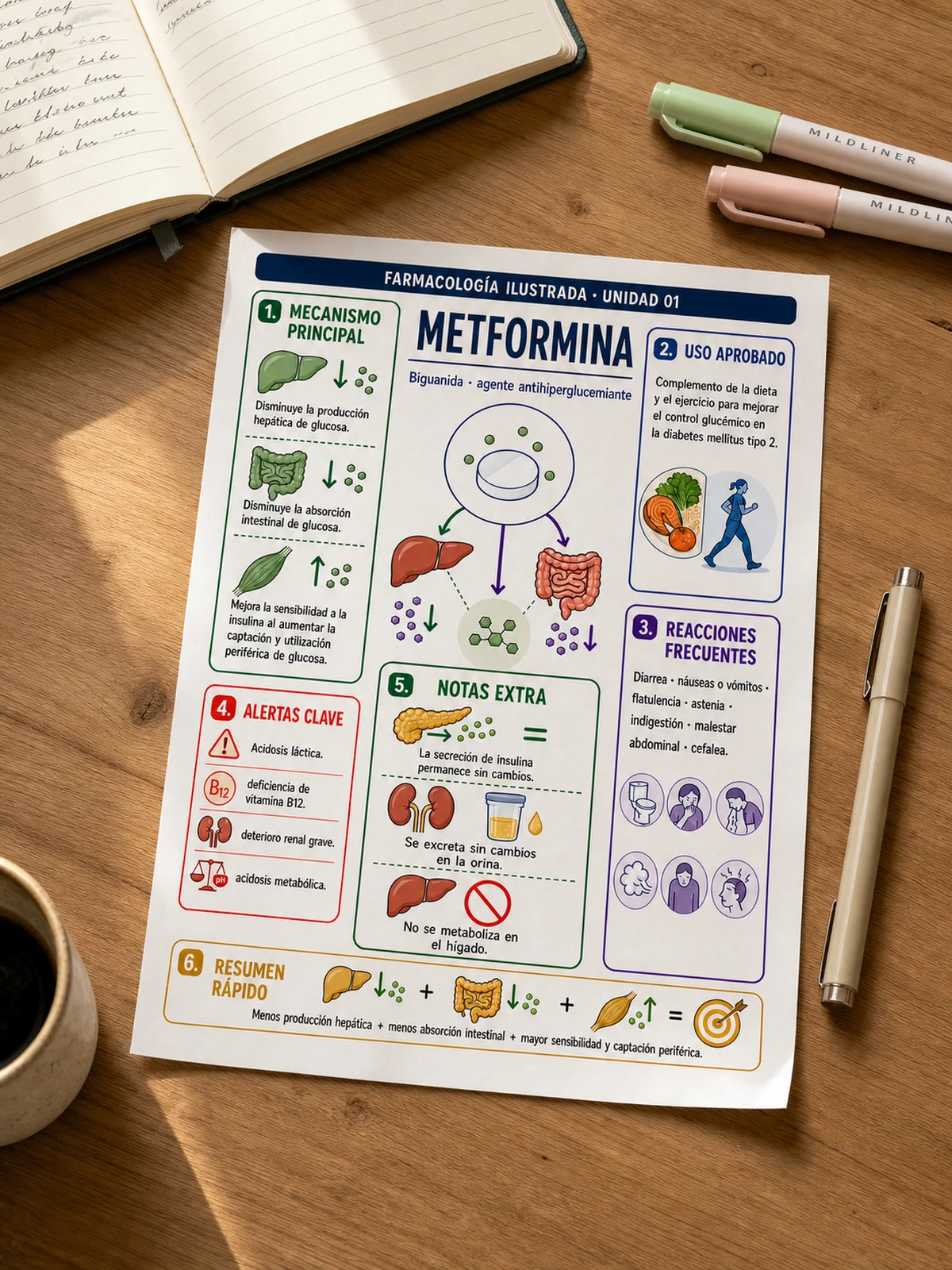 Mapa visual de metformina impreso